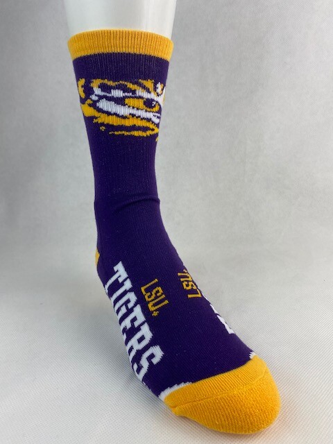 LSU Tigers Bar Vert Deuce Crew Socks