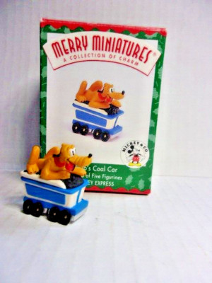Hallmark 1998 Merry Miniatures PLUTO'S COAL CAR Disney Mickey Express Vintage