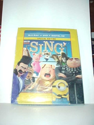 Sing (Blu-ray + DVD, 2016, Special Edition) Matthew McConaughey NEW