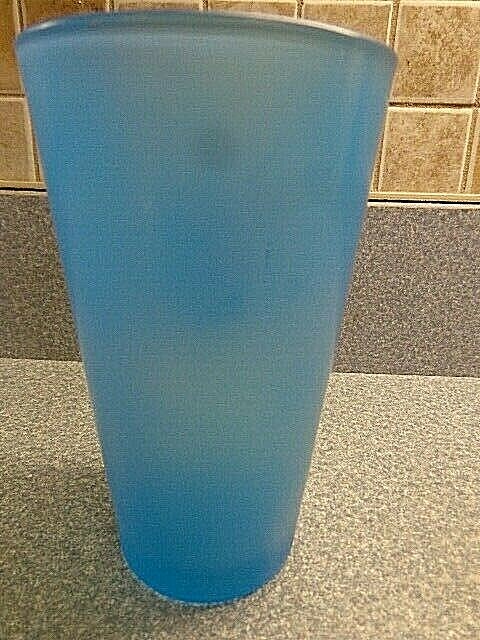 Dave and Busters Frosted Blue Drinking Glass