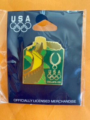 BEIJING OLYMPICS PIN USOC USA HOUSE THE GREAT WALL OF CHINA LTD ED 300