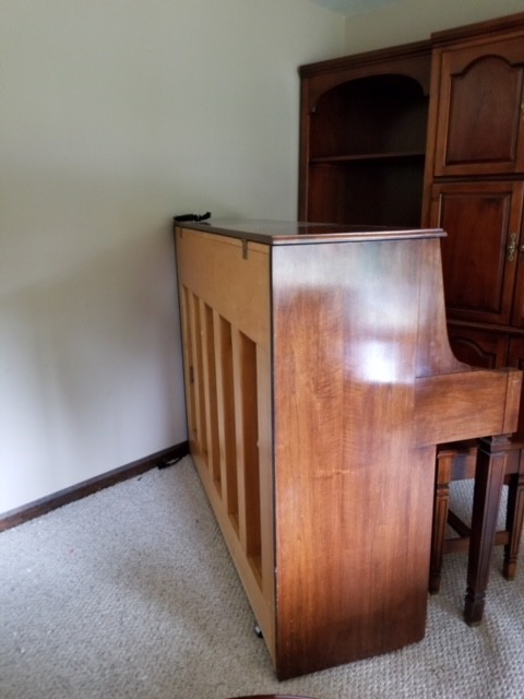 Vintage Working Chickering Player Piano With Bench Seat And 28 Music Rolls
