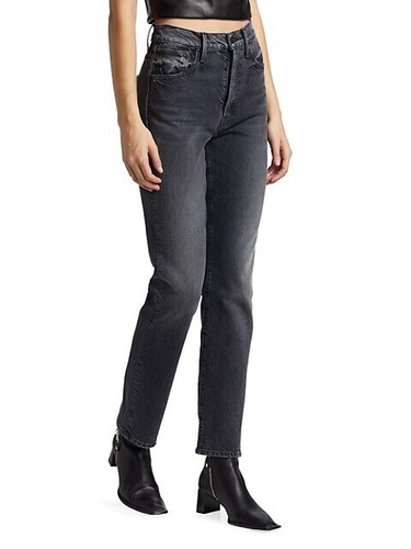 Pre-owned Mother High Waisted Hiker Hover Jeans Roadtrip Renegade Black 25 $258
