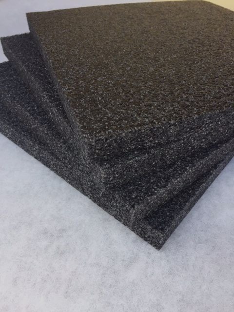 4 pack 1" x 12" x 12" Black Polyethylene foam 1.7pcf *FREE SHIPPING