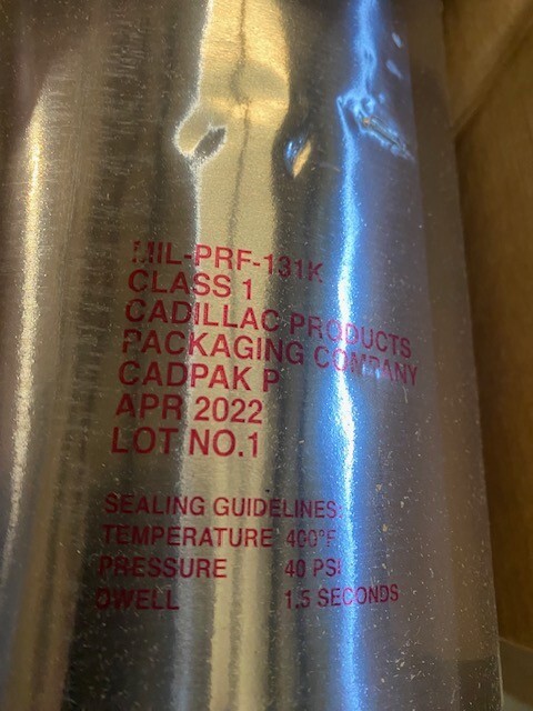 MIL-PRF-131K Class I Type I Film Foil Heat Sealable Barrier - 36" x 200 Yard