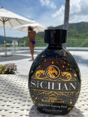 2024 The Sicilian 200x Double Dark Black Bronzer Tanning Lotion Indoor / Outdoor