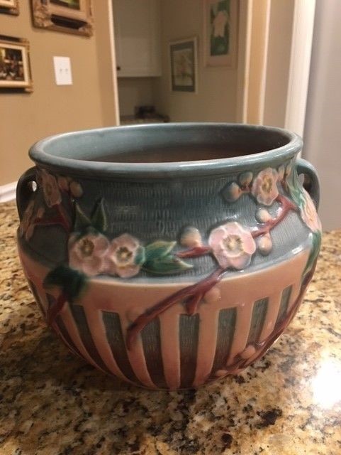 MINT Roseville Pink Cherry Blossom Jardiniere - 627-7