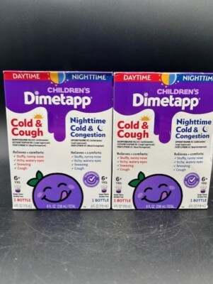 LOT OF 2 Children's Dimetapp Day/Night Combo Cold Cough & Congestion Liquid 4oz