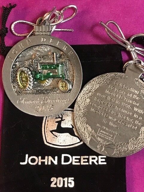 YEAR:2015:NEW John Deere Pewter Ornament YOU CHOOSE Year 1999  2009 2013  2014  2018 MORE!