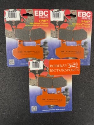 EBC 2 Sets Front + 1 Rear Brake Pads (3 Sets) 2008-2017 Harley FLHX Street Glide