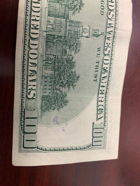 RARE ERROR NOTE 1999 $100 MISALIGNED