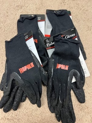 NEW  4 PAIRS ! Rapala RFSHGL Fisherman's NON-SLIP FISH FILET Gloves Large