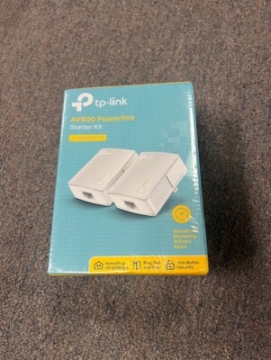 TP-Link AV600 Powerline Starter Kit - White Brand New Still Wrapped In Plastic 
