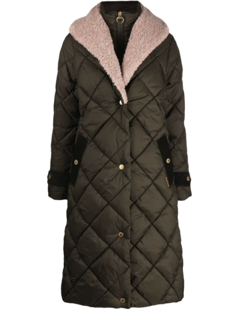 Pre-owned Barbour Tolsta Quilted Teddy-collar Coat In Sage Ancient Msrp$499 British Luxury