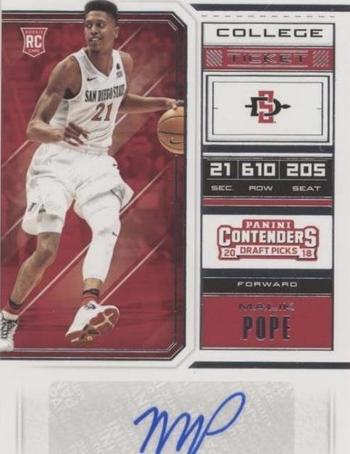 2018 Panini Contenders Draft Picks #44b Malik Monk Bold V on back