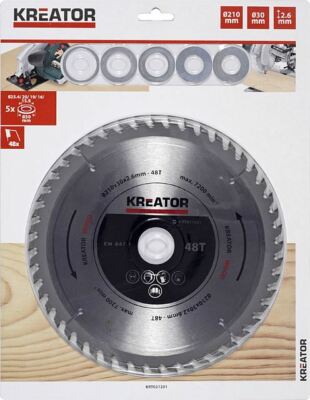 KREATOR LAMA PER LEGNO 210 x 30 x 2,2 mm DISCO 48 DENTI sega circolare KRT021201