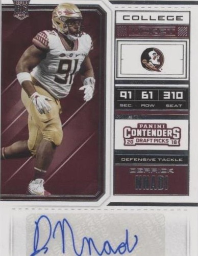 2018 Panini Contenders Draft Picks Derrick Nnadi #217