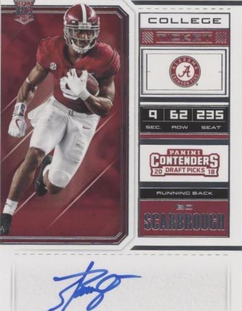 2018 Panini Contenders Draft Picks Bo Scarbrough #119