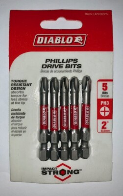 Diablo 2'' Phillips Drive Bits PH3 5-Pack (DPH32P5)