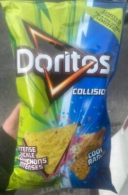3 Bags Doritos Collisions Tortilla Chips Cool Ranch and Tangy Pickle LARGE SIZE