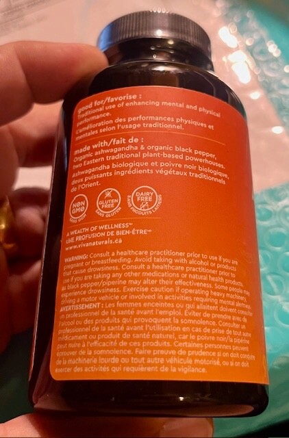 Viva Naturals Organic ASHWAGANDHA w/Black Pepper(90 Tabs/3000mg) Stress & Memory