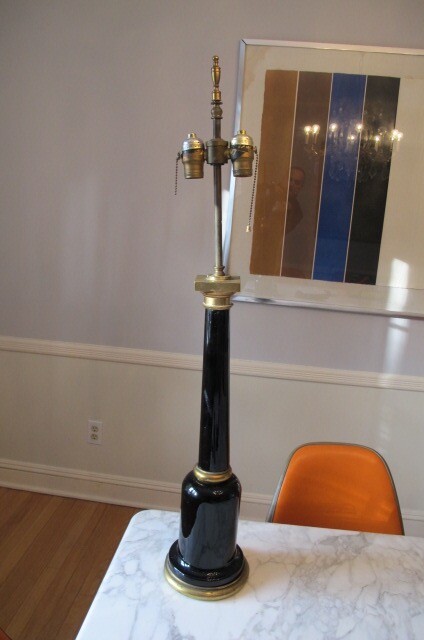 Tischlampen Warren Kessler Mid Century Black Glaze Table Lamp Haus