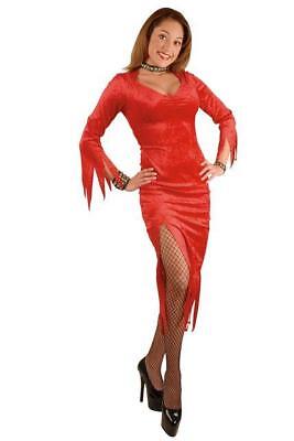 RED WITCHY WOMAN VELVET DRESS LARGE COSTUME - NEW!!!