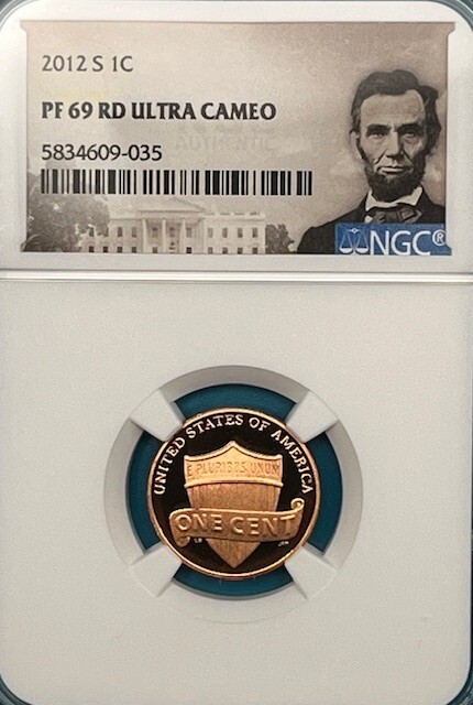 オマケ付　2012 S リンカーン　シールド1セント　PF69 ウルトラカメオ オマケ付 2012 S リンカーン シールド1セント PF69 ウルトラカメオ