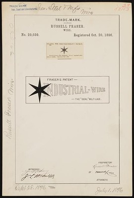 Photo:Trademark registration by Russell Fraser for Star logo brand Wire