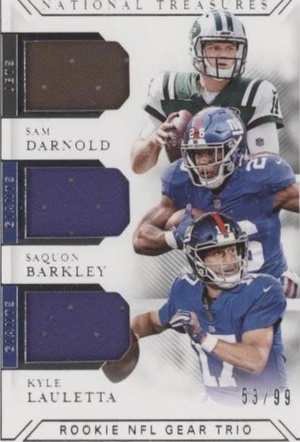 2018 Panini National Treasures Kyle Lauletta Sam Darnold Saquon Barkley #GTM-20
