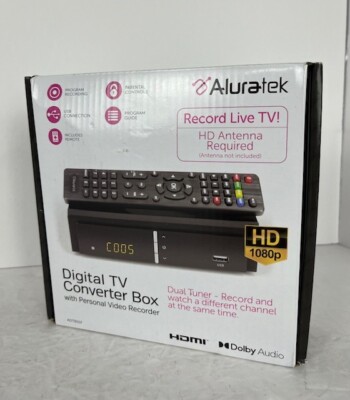 Aluratek ADTB01F Digital TV Converter PVR Box -new-open Box
