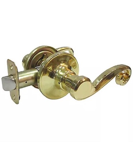 Tru Guard Hall/Closet Reversible Scroll Lever Passage Lockset, Polished Brass