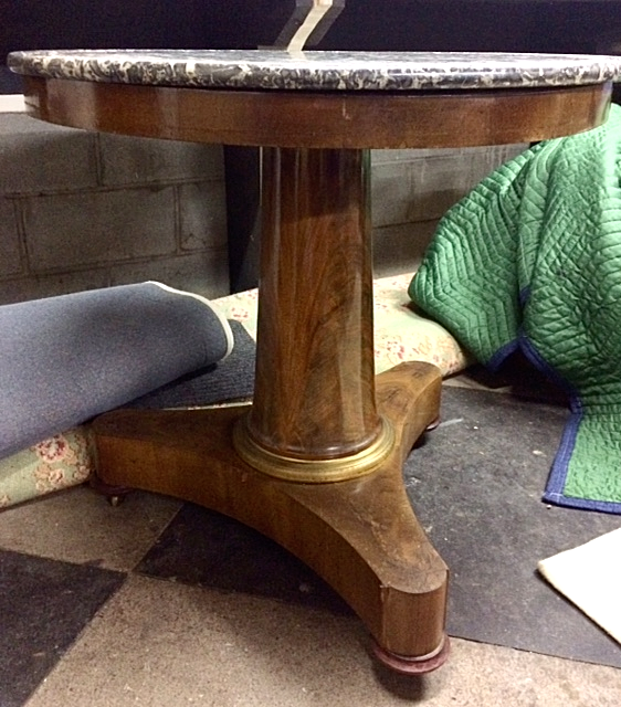 BEAUTIFUL PERIOD FRENCH EMPIRE GUERIDON/CENTER TABLE WITH MARBLE TOP!!!