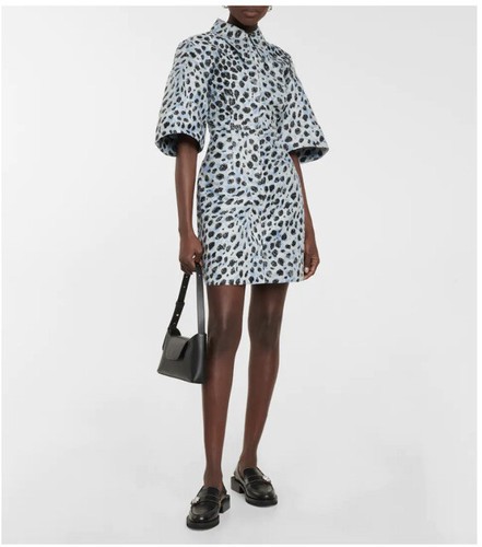 Ganni eglet mini jacquard animal printed dress 36 | eBay