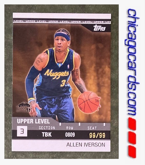 RARE Allen Iverson 2008-09 Topps Treasury Rip Card 99/99