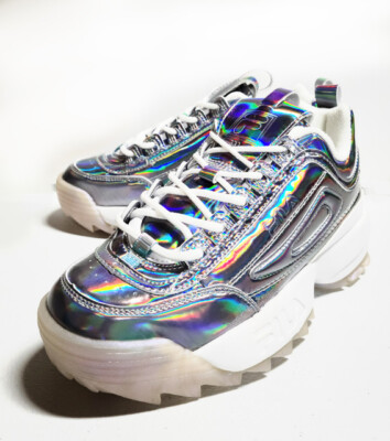 FILA Women's Disruptor II Premium Iridescent Metallic Sneakers