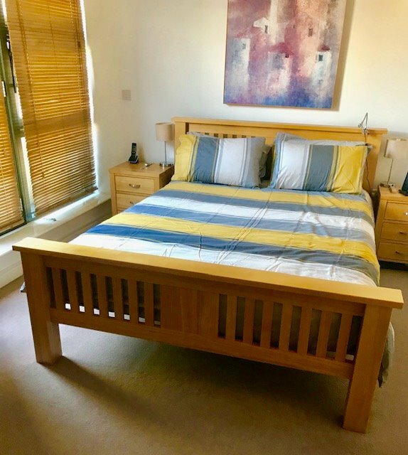 Solid oak Leekes king size bed frame in Swansea Gumtree