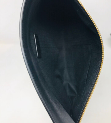 Loewe Black Leather Envelope See U Later Bag Purse 2400-616