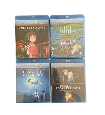 Studio Ghibli Shout! Factory Blu-ray (4) Movie Collection Bundle