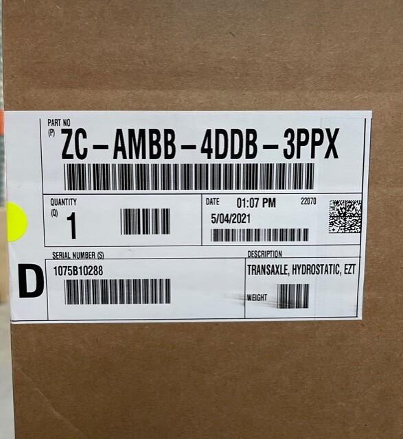 OEM Hydro Gear RH EZT Transmission 918-04432B, ZC-AMBB-4DDB