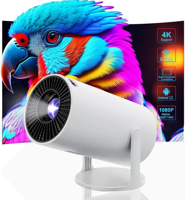 Neu Beamer Projektor Pro (Android 12) 4k Uhd Wifi Bluetooth Tv Heimkino