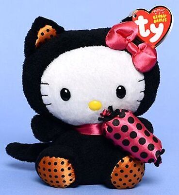Ty Beanie Baby - HELLO KITTY BLACK BAT WITH CANDY 6'' Stuffed Plush New MWMT's