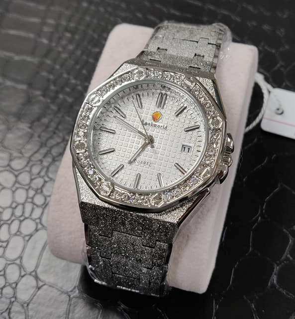 Orologio Polso Lookworld Unisex Quarzo Data Elegante Silver Quad Silver lac