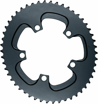 Rocket Alloy Ramped Chainring 130mm 5 Bolt 54t Black//silver for sale online