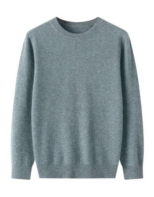 Men Merino Wool Pullover Cashmere Sweater Basic Casual Autumn Winter Long Sleeve