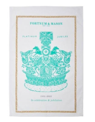 Fortnum & Mason Queen's Platinum Jubilee Crown Tea Towel NWT