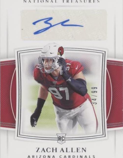 2019 Panini National Treasures Zach Allen #114