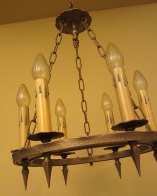 Vintage Lighting three antique 1920s Spanish Revival chandeliers