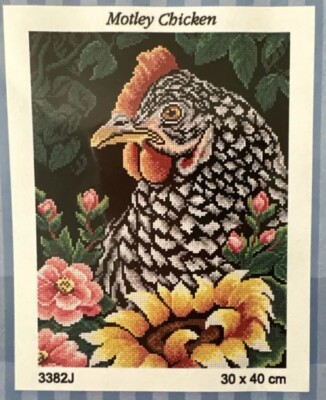 Printed needlepoint tapestry Canvas Only Orchidea Motley Chicken 30x40 cm