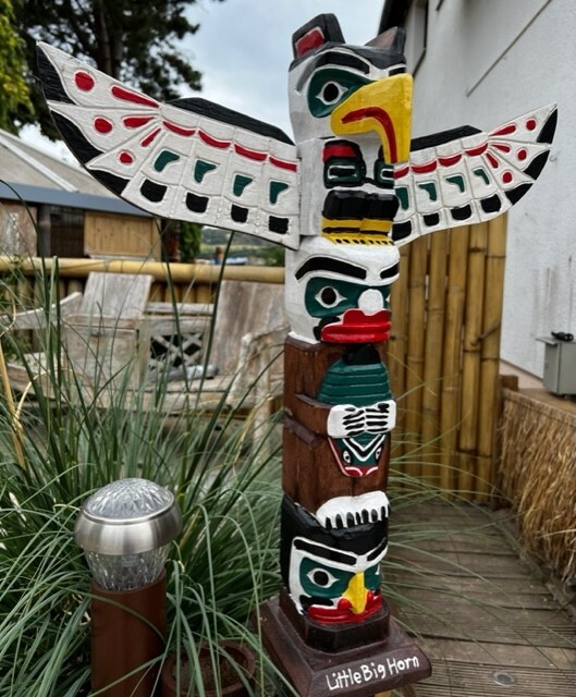 置物 Buffalo Bone Totempole 置物 Buffalo Bone Totempole Buffalo Totem Spirit Animal Blue